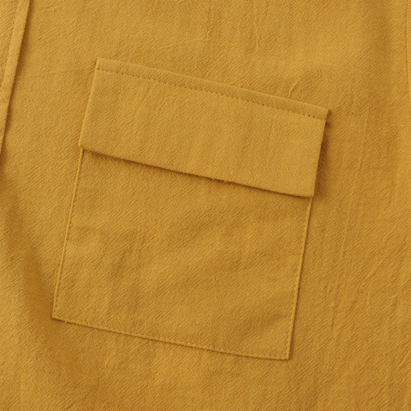 Camicia a maniche corte casual alla moda di grandi dimensioni in lino di cotone sciolto tinta unita estate 2023 dei nuovi uomini_voghion.com