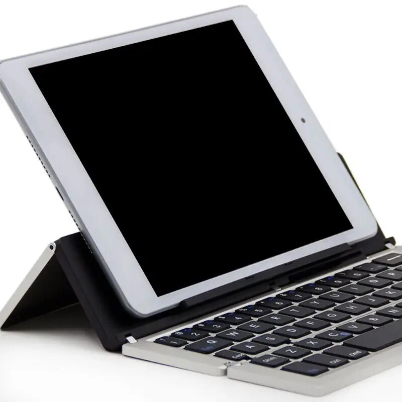 Tragbare Mini Drahtlose Bluetooth-kompatibel Klapp Tastatur Aluminium Legierung Faltbare Tastatur_voghion.com