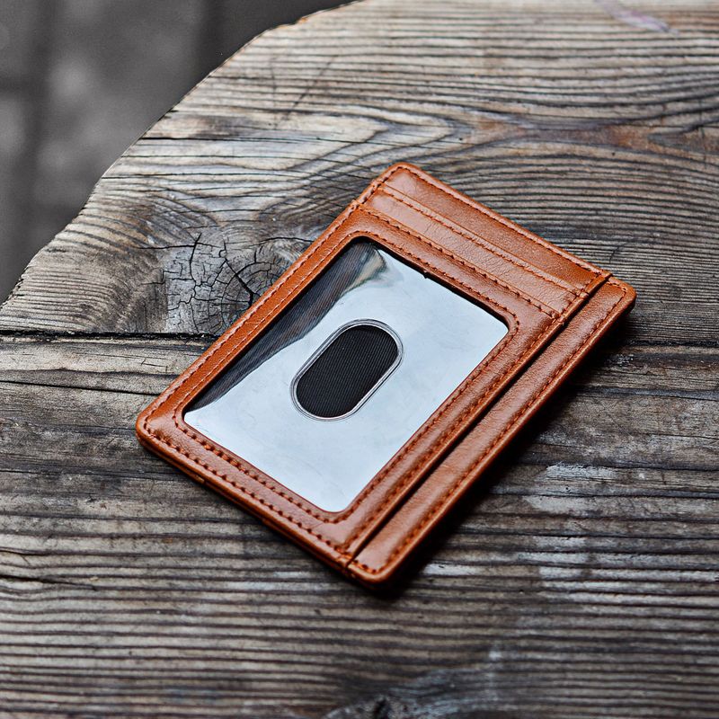 Praktische Kartentasche aus echtem Leder, RFID-Diebstahlschutz-Kartenlesetasche für Herren, asiatischer Kartenhalter für Herren_voghion.com