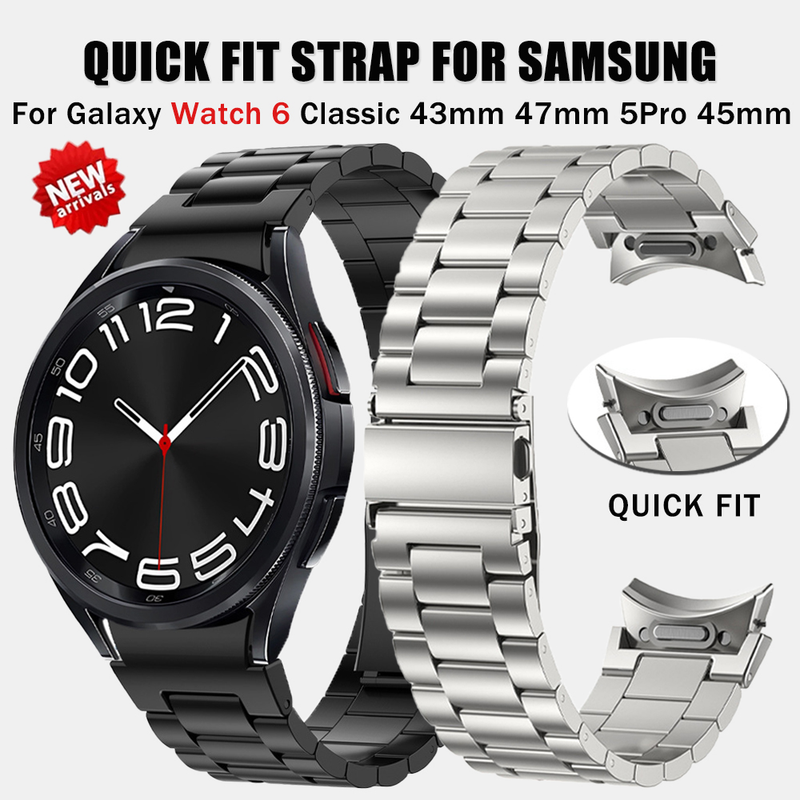 No gap stropp for Samsung Galaxy 6 Classic 43 mm 47 mm 4/5/6 40 mm 44 mm bånd Quick Fit armbåndsur i rustfritt stål_voghion.com