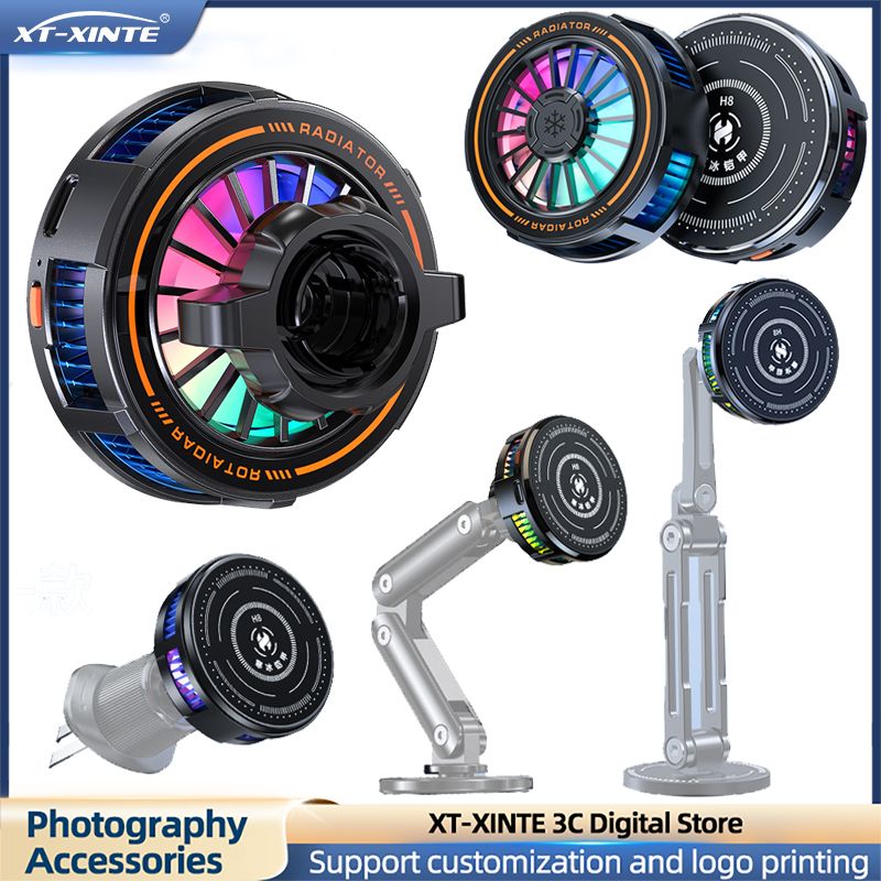 8 Mobile Phone Cooler Round Shaped Semiconductor Cooling Fan Radiator For IOS Android Magnetic Heat Sink_voghion.com
