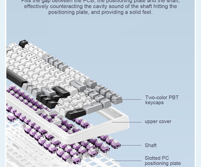Tarantula F99 Custom Mechanical Keyboard Gasket Structure Full Key Hot Swap Wireless Three-mode Bluetooth Game_voghion.com