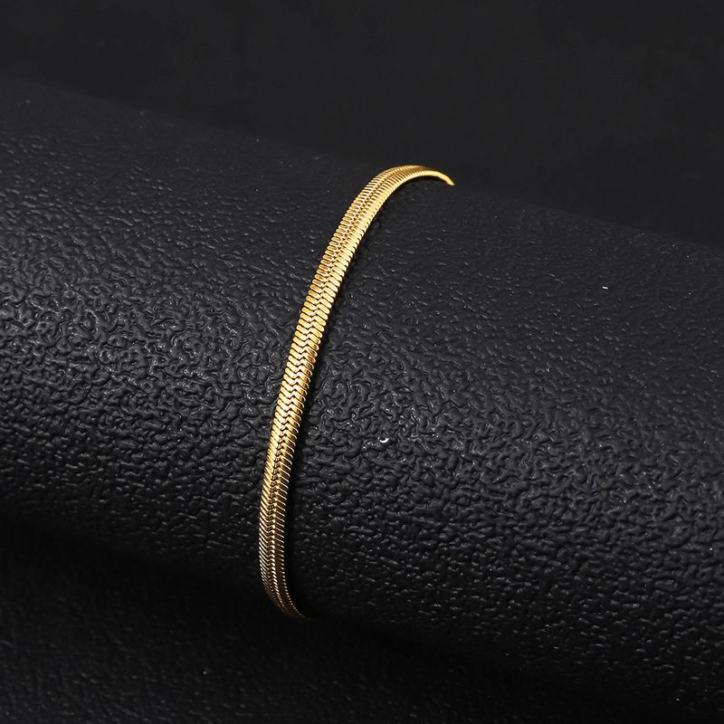 Bracciale in acciaio inossidabile placcato oro per donna, bracciale alla moda con catena in acciaio al titanio, gioielli minimalisti unisex,_voghion.com