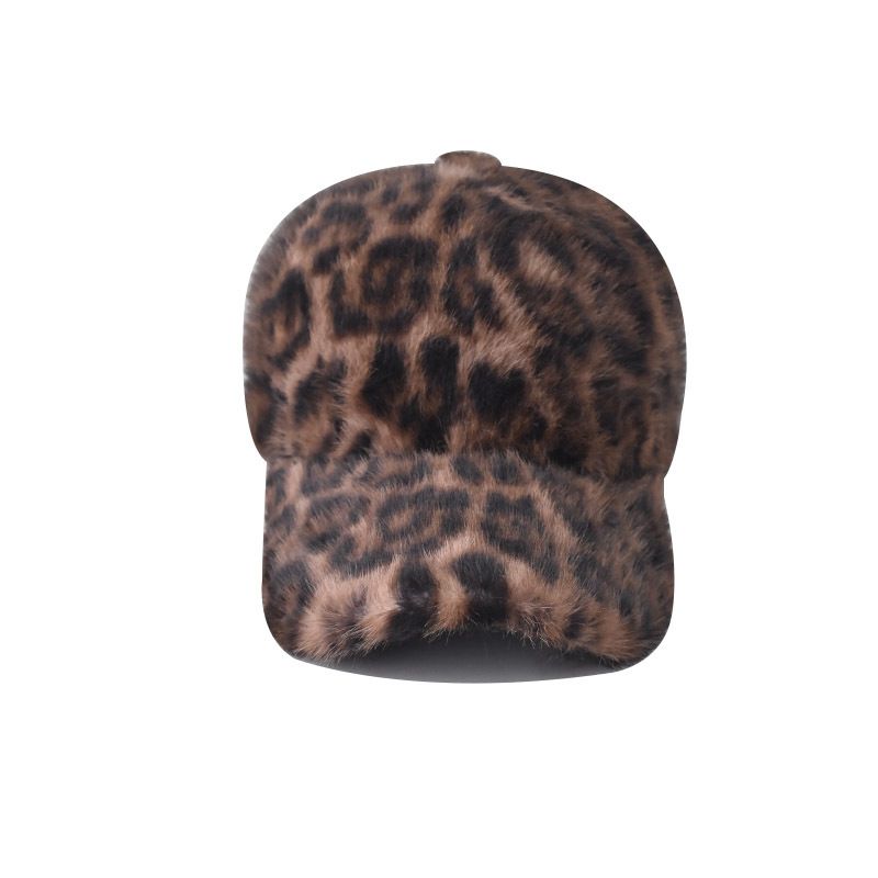 Neie Fuusspelz-Baseball mat Leopardendruck a super guddem Gefill a waarmer Entenzongenkapp fir Sonneschutz am Fräien_voghion.com