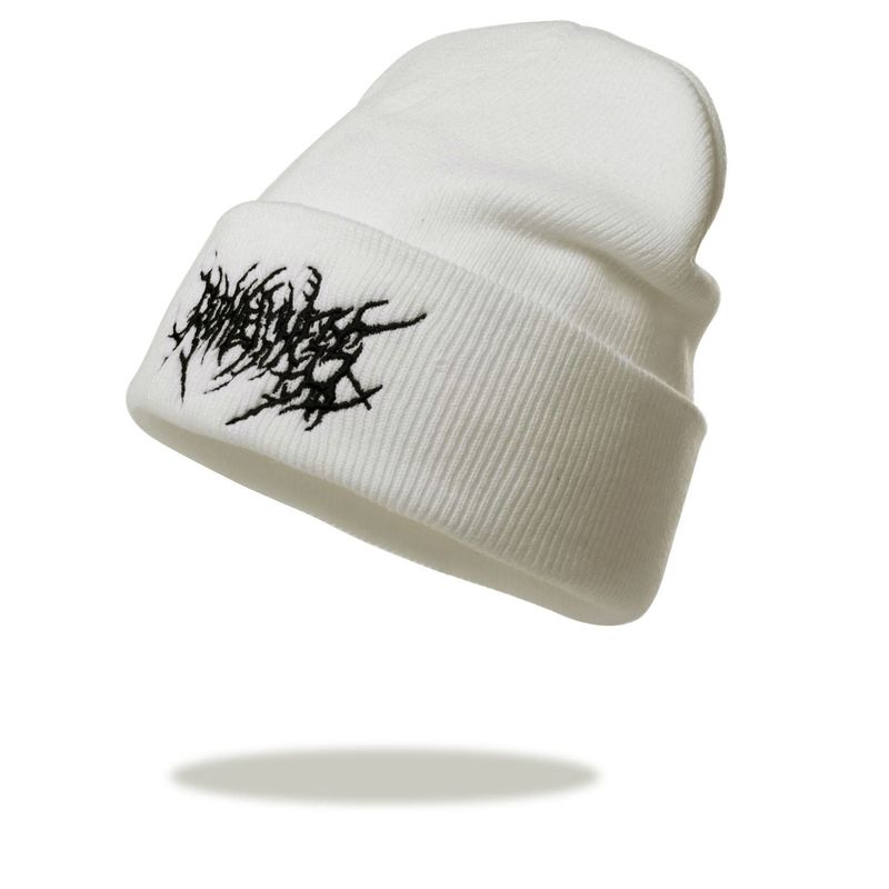 Personalized solid color autumn woolen warm and cold acrylic embroidered knitted hat, adult winter hat_voghion.com