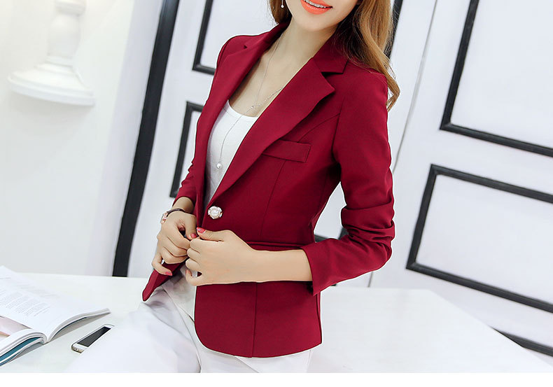 Dameblazer 2022 Formelle blazere Dame Kontorarbeid Dress Lommer Jakker Kåpe Slank Grå Dameblazer Femme Jakker Femme_voghion.com