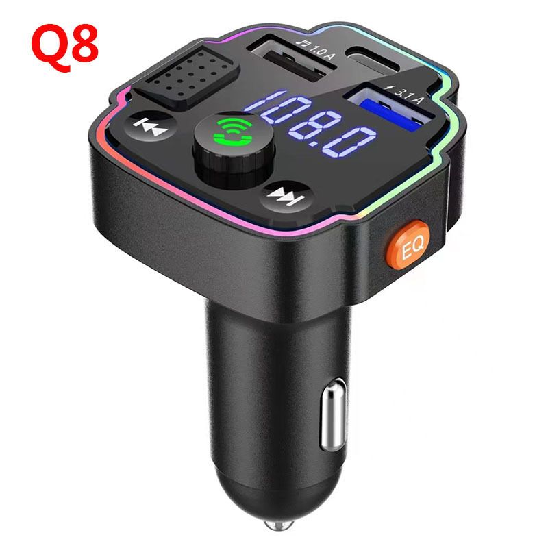 Q8 bil mp3 bluetooth-spiller kort/U-disk tapsfri lydkvalitet håndfri samtale FM-sender bil mp3_voghion.com