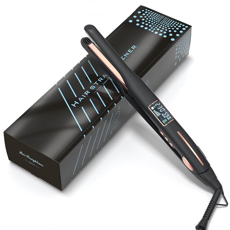 Professional Mini Flat Iron For Hair Styling - Ceramic Tourmaline Straightener With 15 Temperature Settings, Dual Voltage_voghion.com