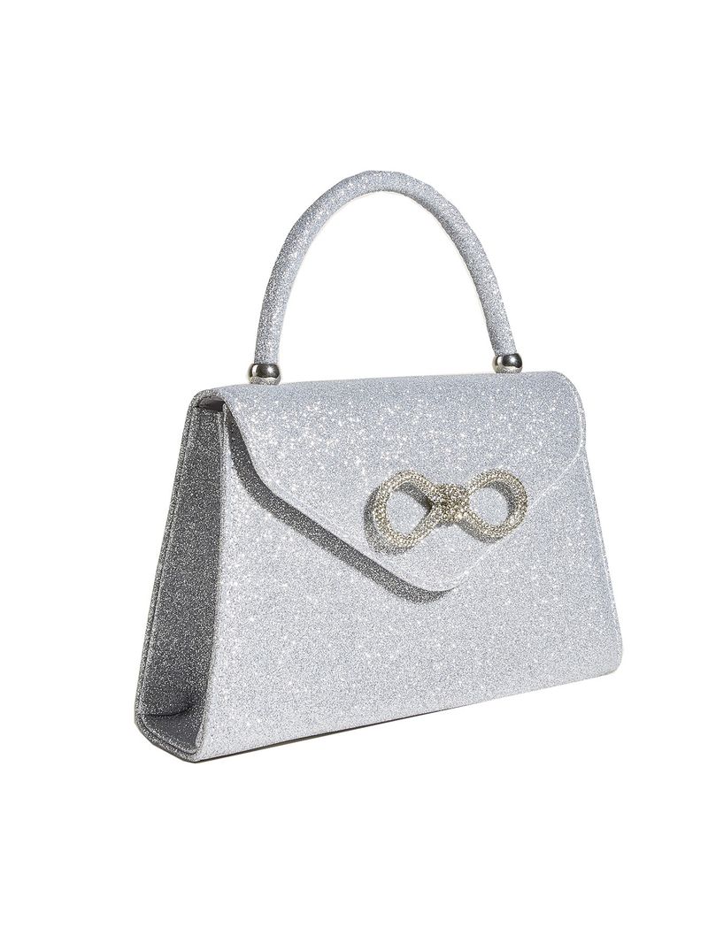 Damentaschen Abendtasche Damenkette Messenger Bag Silber Schultertasche Advanced Bow Handtasche_voghion.com