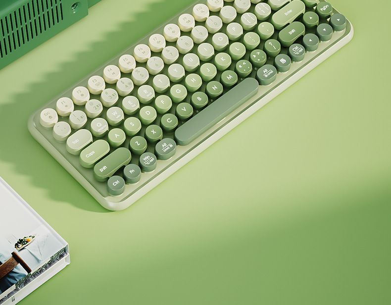 Mouse e teclados teclado de modo duplo gradiente de cor meninas elegante escritório digitação leve e portátil cross border dedicado USB_voghion.com