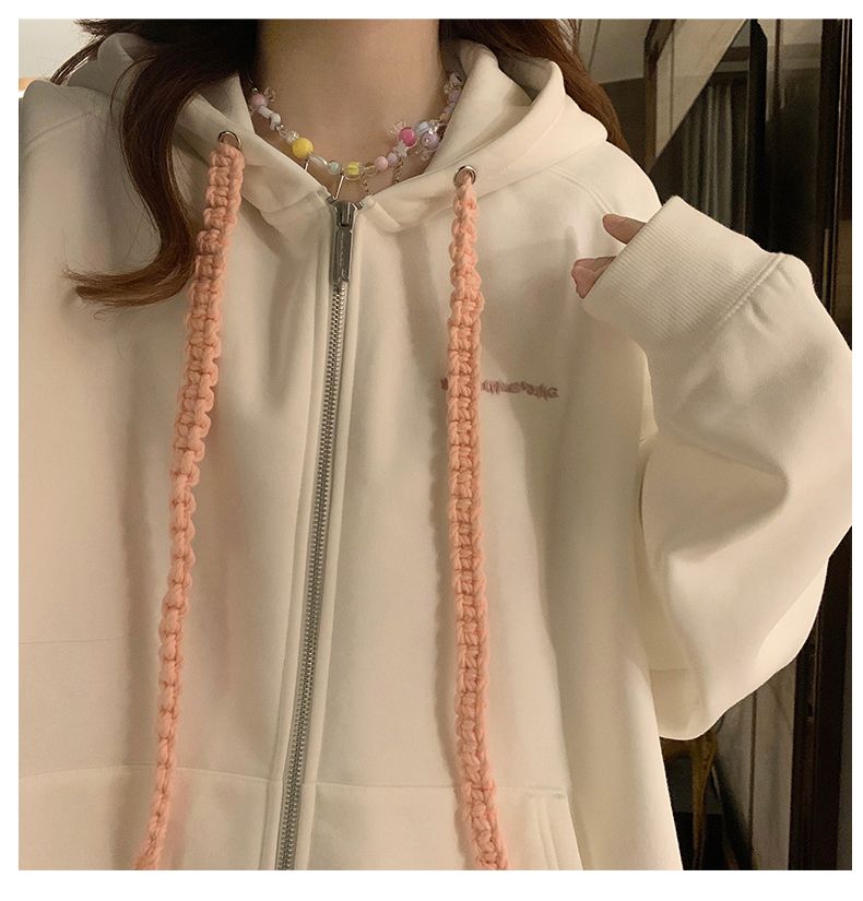 Giacca con cappuccio da donna in stile autunno/inverno, stile Doberman Inu, cardigan in velluto americano alla moda_voghion.com
