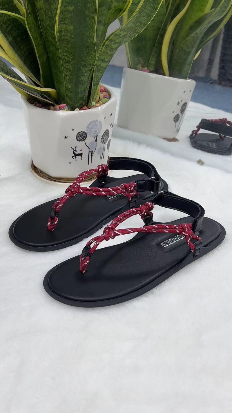 Rodis New Miu Knot Clip Toe spina di pesce, design semplice in velcro, sandali piatti con cinturino largo_voghion.com