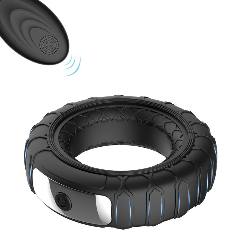 Masturbatore ritardante maschile con anello per sperma con blocco vibrante in silicone ricaricabile e telecomando_voghion.com