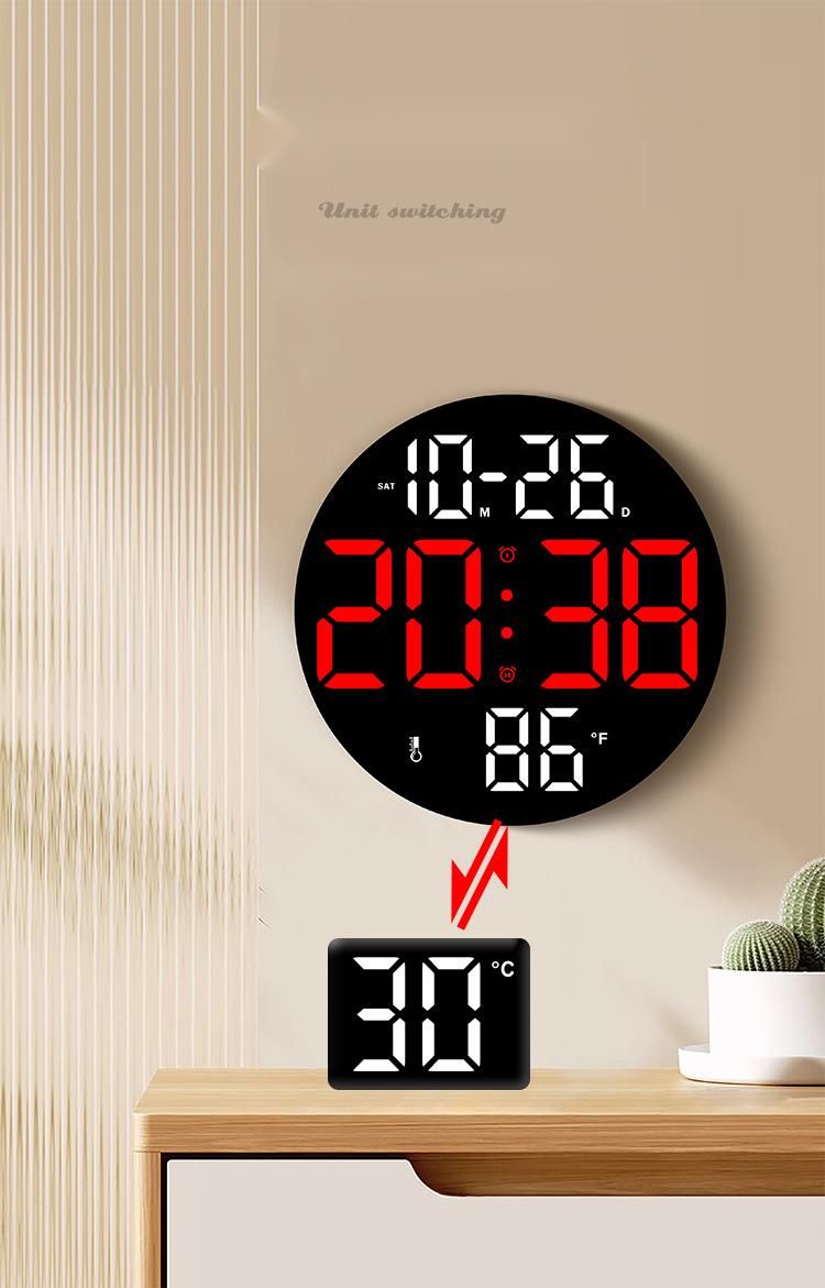 Minimalist Multifunctional Wall Living Room LED Electronic Large Font Fashion Alarm Clock_voghion.com