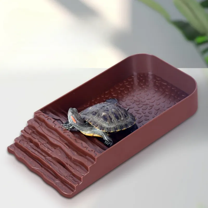 Reptile Slope Water Bowl And Plate Reptile Bath Pool Feeding Plate Slope Aquarium Decoration Gecko Snake Turtle Lizard Bath_voghion.com