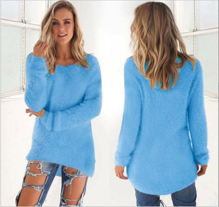 Langärmliges, lässiges Pullover-Oberteil für Damen – weiche Baumwollmischung, lockere Passform, Rundhalsausschnitt, mehrere Farben und Größen (S-5XL)_voghion.com
