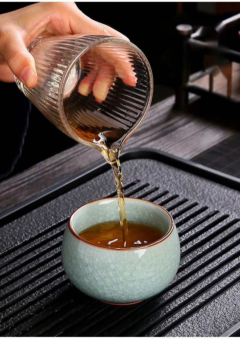 Ru Kiln Ice Flower Master Single Crackle Glaze Set da tè in ceramica per degustazione Kung Fu, tazza da tè per uso domestico_voghion.com