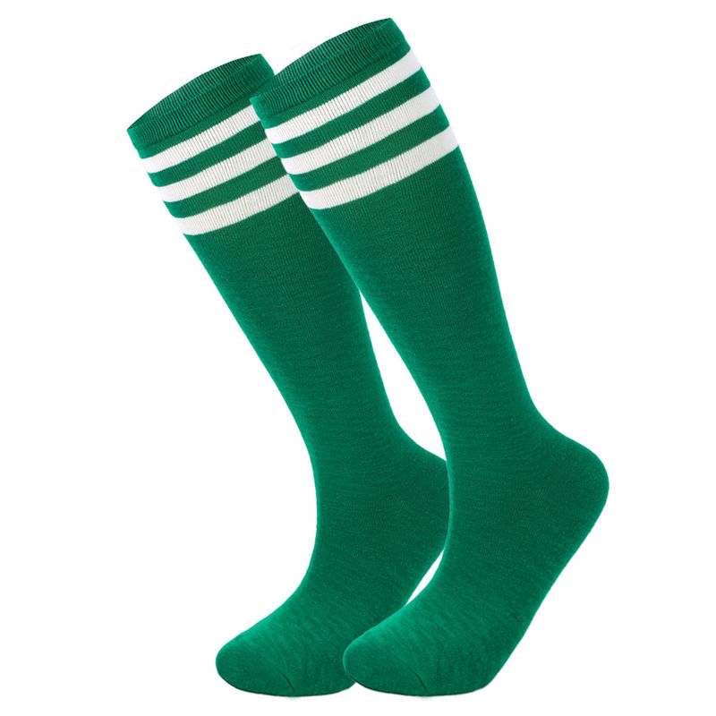 Medias de compresión de tres barras - Medias de rendimiento hasta la rodilla (fútbol, danza y golf, 15-20 mmHg)_voghion.com