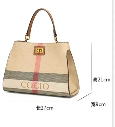 COCIO Designer Shoulder Bags New Plaid Handbag Simple And Versatile Womens Large Capacity Fashionable Casual Diagonal_voghion.com