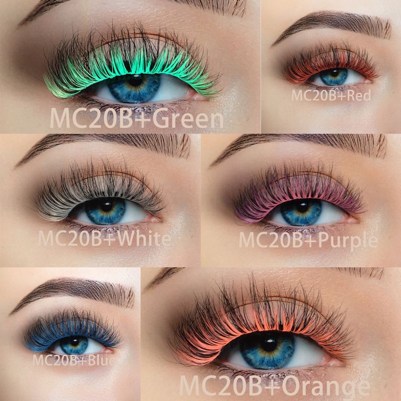 2023 Fluorescent Barbi Color Fluorescent Natural Eyelashes Mink Eyelash Christmas Makeup_voghion.com