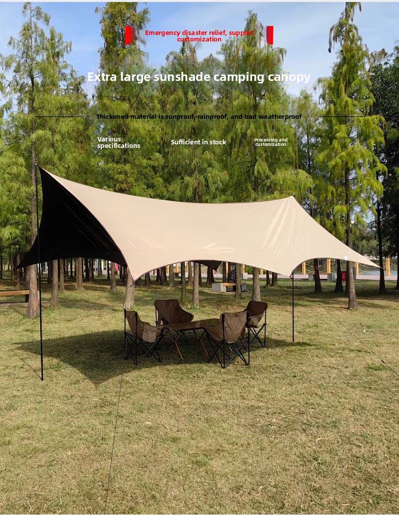Tenda da campeggio in vinile nero Oxford con tettuccio spesso per cucinare all'aperto, antivento, parasole, pieghevole, antipioggia, portatile_voghion.com