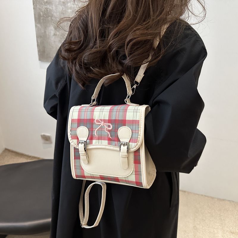 Casual Multifunctional Women's Large Capacity Backpack, Simple Fashion, Clash Color Mini Handbag_voghion.com