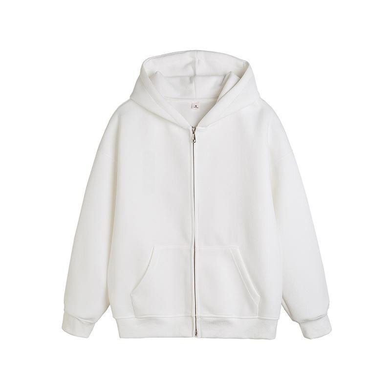 Felpa con cappuccio di marca alla moda, con cerniera argentata, foderata in pile, da uomo, autunno inverno 2024_voghion.com