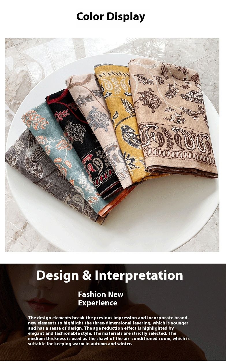 New Women's Shawl Wrapped Winter Office Nap Blanket Cashmere Fringe Warm Scarf Thickened_voghion.com