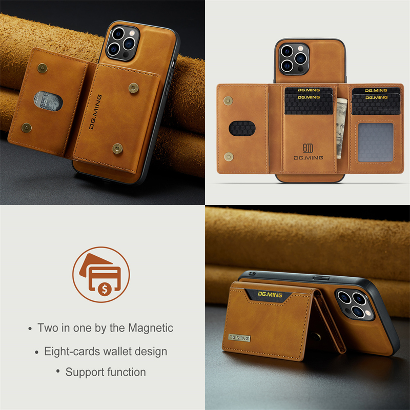 2 vienā futrālis iPhone 15 14 13 12 11 Pro Max Plus XS Max XR 8 7 Plus SE 2022 maka magnētiskā ādas karšu turētāja kabata_voghion.com