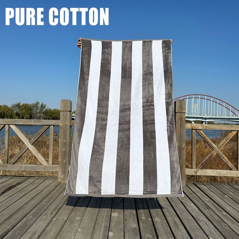 Toalla de baño grande de algodón puro con rayas de colores, hilo teñido, corte de terciopelo multibrazo, gruesa y absorbente, 100 x 180 cm_voghion.com