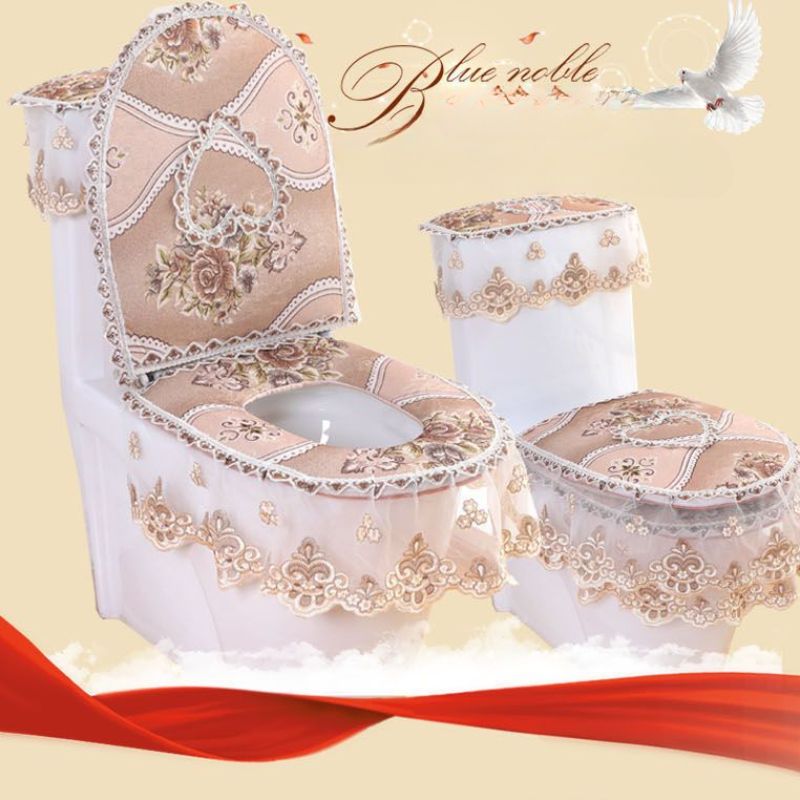 3 Piece Set Toilet Cushion Winter Toilet Cover U-type Zipper Seat Mat Pad Toilet Accessories WC Mat Hotel Supplies Toilettes_voghion.com