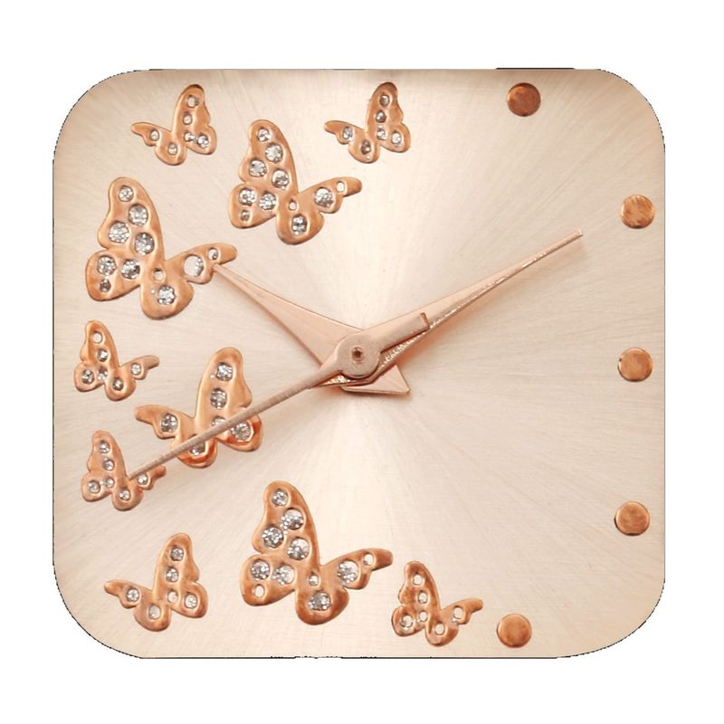 Set di gioielli e orologio da donna vintage a forma di farfalla - Orologio al quarzo con quadrante quadrato, cinturino in pelle e bracciale in perle_voghion.com