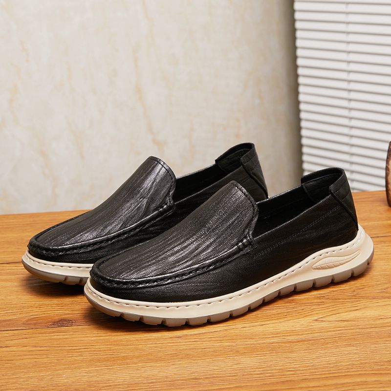 New set of foot comfortable bean shoes flat light breathable men's casual shoes_voghion.com