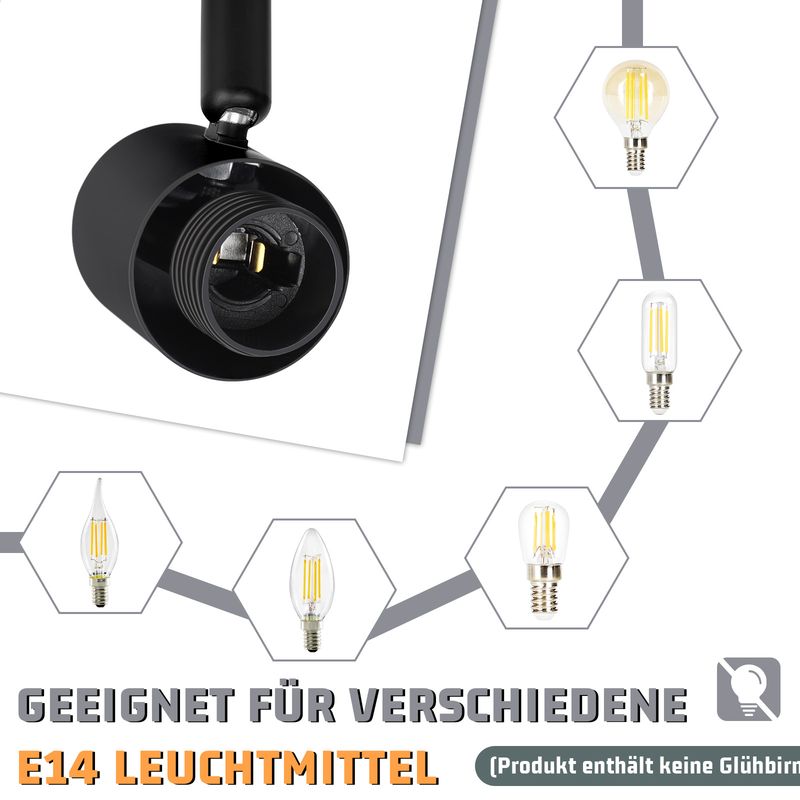 Glitzerlife Deckenstrahler Weiß Deckenleuchte 2 Flammig - Mordern E14 Deckenlampe Innen Strahler Vintage Glas Lampenschirm Für Schlafzimmer Wohnzimmer Flur_voghion.com