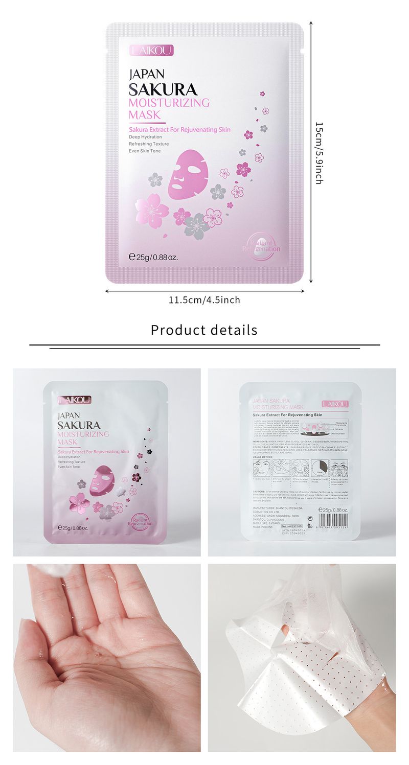 LAIKOU Sakura Moisturizing Mask 25g Hydrating Moisturizing Skin Brightening Moisturizing_voghion.com