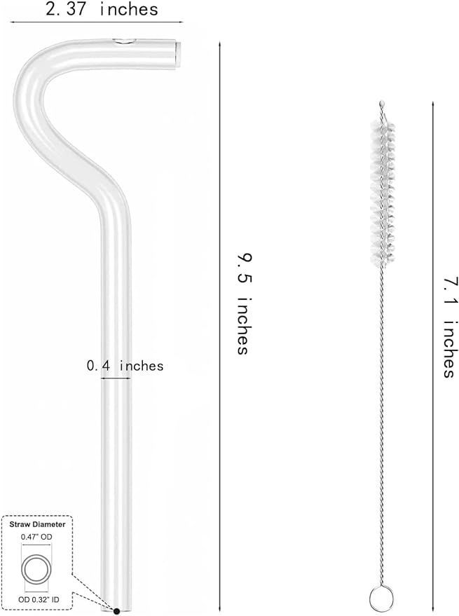 Anti Wrinkle Straw - Glass Anti-wrinkle Drinking Straws, Clear Reusable Straws With Cleaning Brush - Eco-Friendly Alternative To Plastic - Cleaning Br_voghion.com