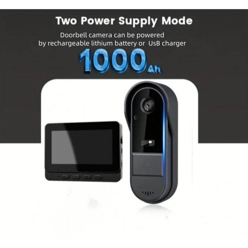 Campanello video wireless M15S IP65 antipioggia, visione notturna ad alta definizione, grandangolo, batteria ad alta capacità, alta_voghion.com