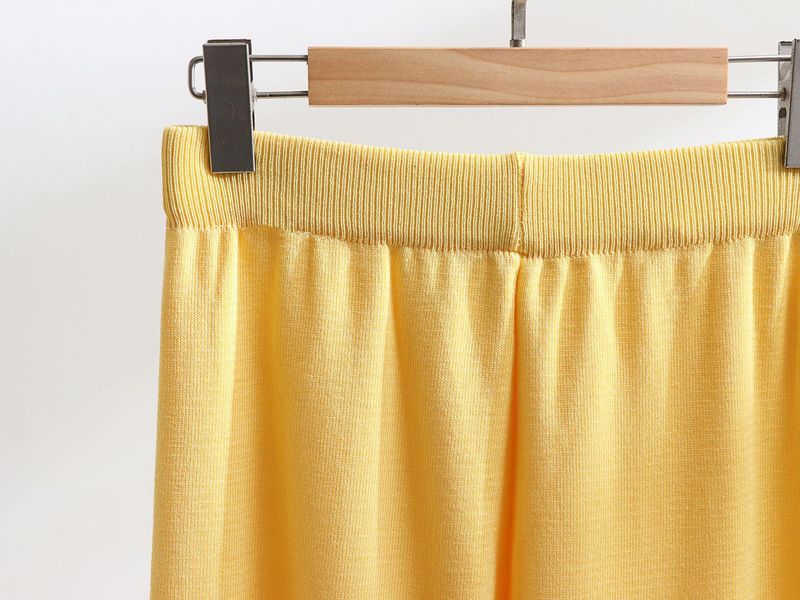 Women's Clothing Suit Gold Button V Neck Knitted Vest Casual Loose Trousers Knitted Two Piece Suit_voghion.com