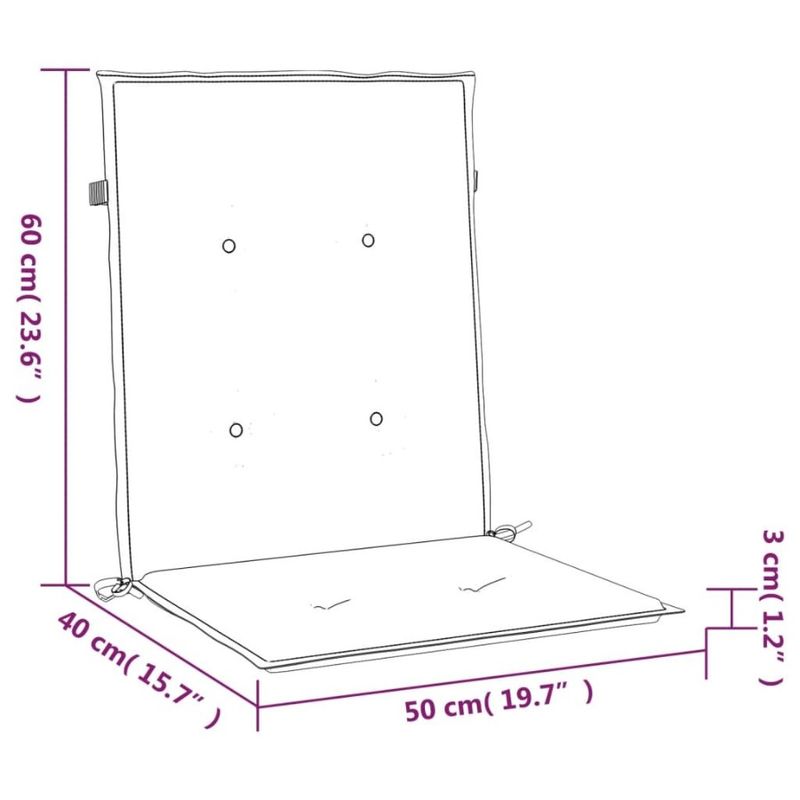 Cuscini Oxford 2 pezzi da giardino schienale basso 39,4x19,7x1,2 sedia in tessuto antracite_voghion.com