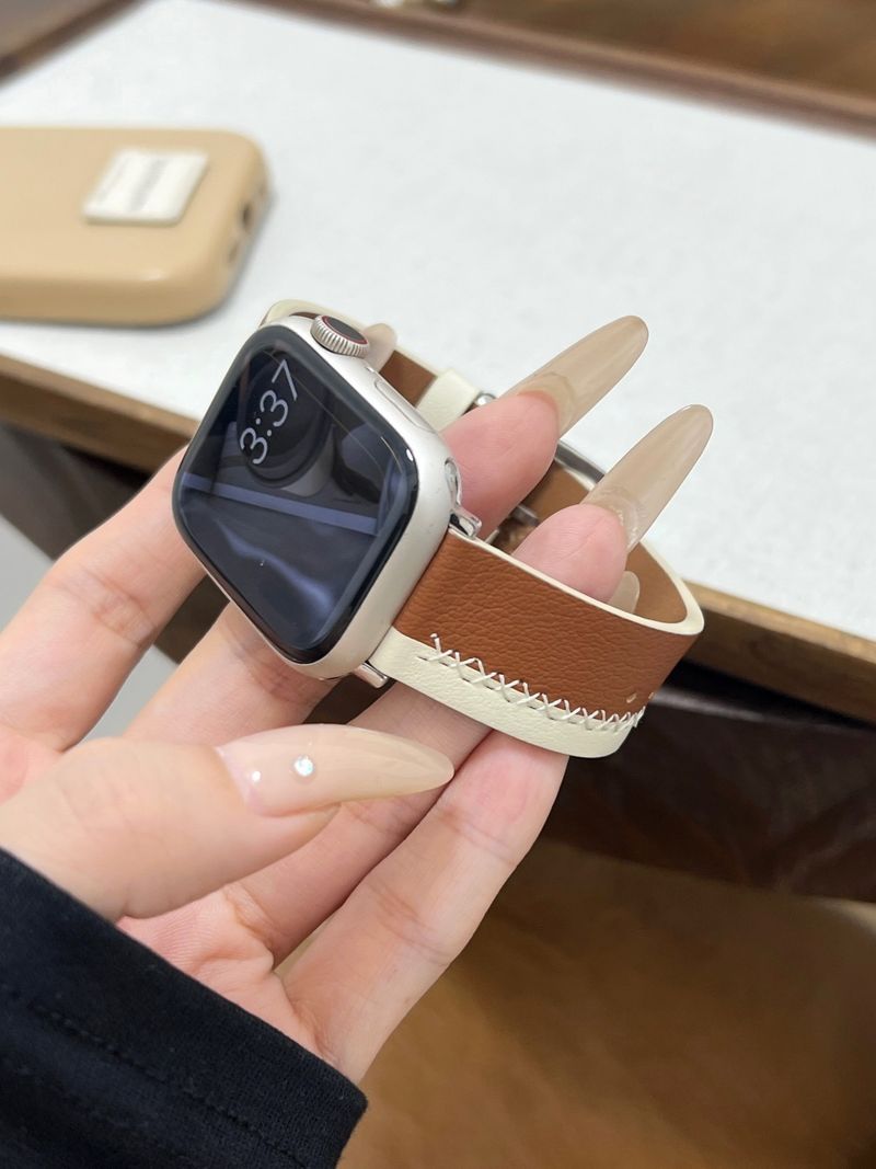 Uhrenarmband für iWatch 42/44/45/46/49 mm 38/40/41 mm PU-Leder-Mode-Uhrenarmband für Uhrenserie Ultra2 Serie 10/9/8/7/6/5/4/3/2/1_voghion.com