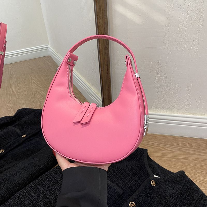 2024 Neue Handtasche im Nischendesign, modische bonbonfarbene Macaron-Trendy-One-Shoulder-Underarm-Knödeltasche, geeignet zum Einkaufen_voghion.com
