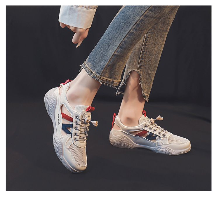 Scarpe da ginnastica in rete bianche traspiranti per studenti, versione coreana bassa 2025 primavera ed estate, scarpe da ginnastica in rete, scarpe per sport acquatici_voghion.com