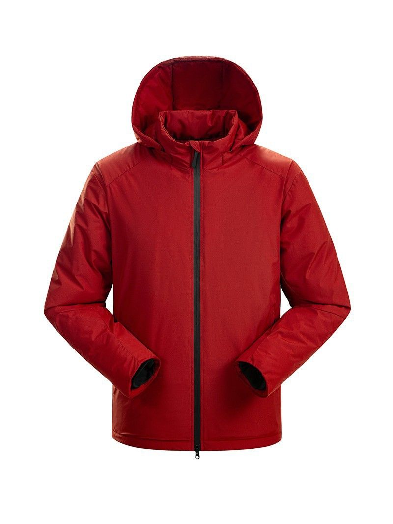 Giacca da trekking con cappuccio, unisex, antivento, calda e traspirante, in cotone, per esterni, con stampa_voghion.com