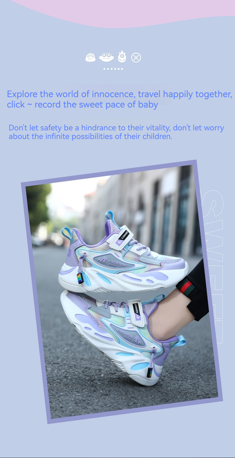 Mädchenschuhe Frühling und Herbst Neue Mesh-Sommer-Kindersportschuhe Obermaterial aus Leder, lässige Laufschuhe für große Jungen_voghion.com