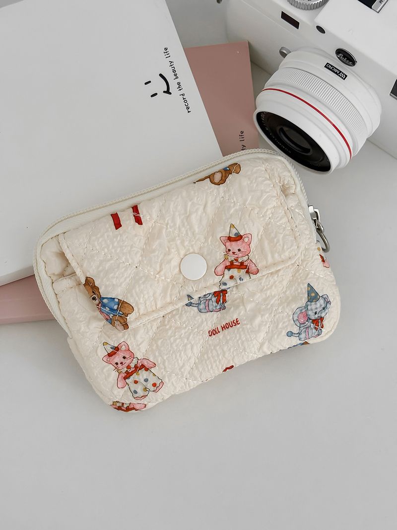 Concealed Buckle Coin Purse High-Value Cartoon Print Portable Key Lipstick ID Storage Bag_voghion.com