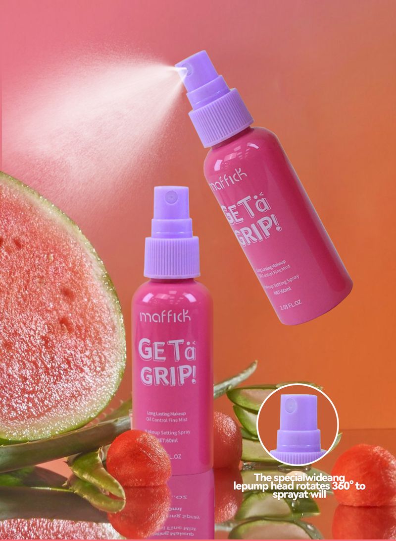 Gesichtsgrundierung, Wassermelonengeschmack, Make-up-Fixierspray, trockenes, feuchtigkeitsspendendes Make-up-Entferner, langanhaltend, mild, wasserfest und schweißfest, tragbar, 60 ml_voghion.com