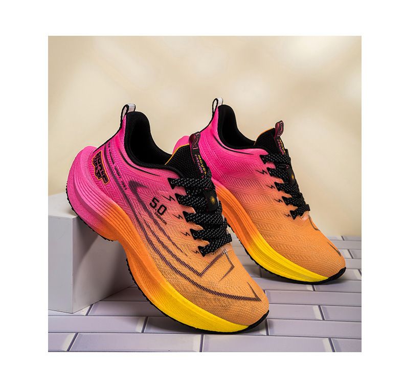 Professional Racing Carbon Plate Ultra-light Shock Absorption Popcorn Rebound Unisex Sports Marathon Running Shoes_voghion.com