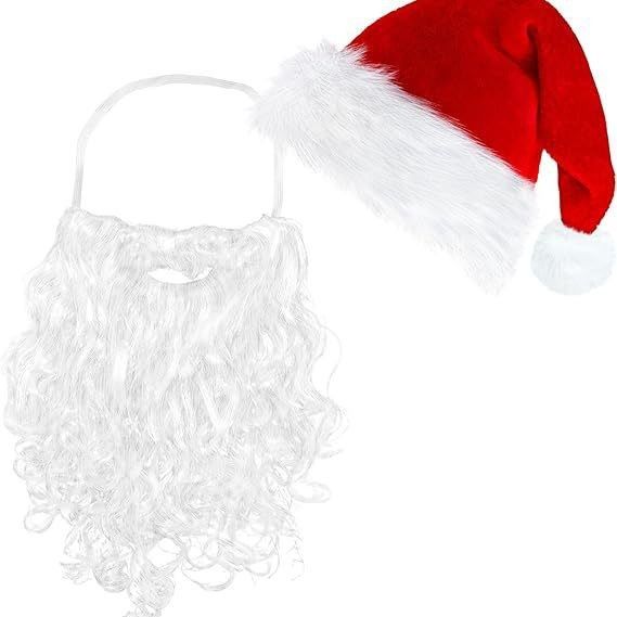Cappello di Natale Babbo Natale parrucca bianca barba di Natale vestito di Babbo Natale artigianato_voghion.com