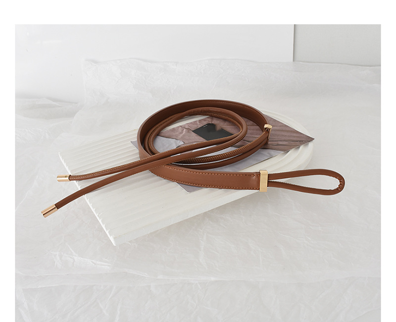 Cintura annodata in corda di cuoio per decorazione da donna abbinata a cappotto maglione gonna accessori piumino cintura in vita sigillo in vita_voghion.com