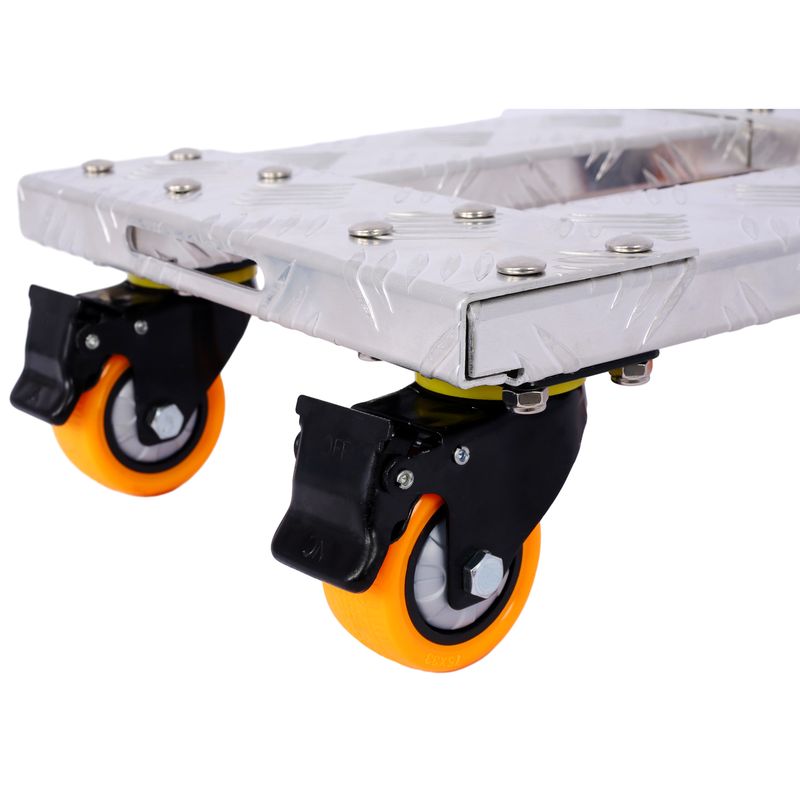 Movers Dolly Heavy Duty Furniture Dolly Trolley Cart 18''x12'' Aluminum Frame With 3'' TPU Professional Casters With Brake Option 2pcs Set_voghion.com